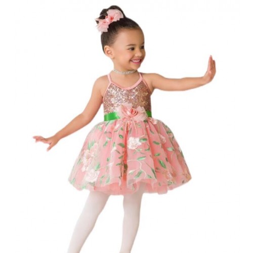 Toddlers jazz Dance Costumes princess dresses pageant Performance tutu skirt Girls Sequins Host singers birthday party perform Puffy Skirt for baby